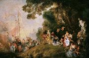 Jean-Antoine Watteau Pilgrimage to Cythera (mk08) USA oil painting reproduction